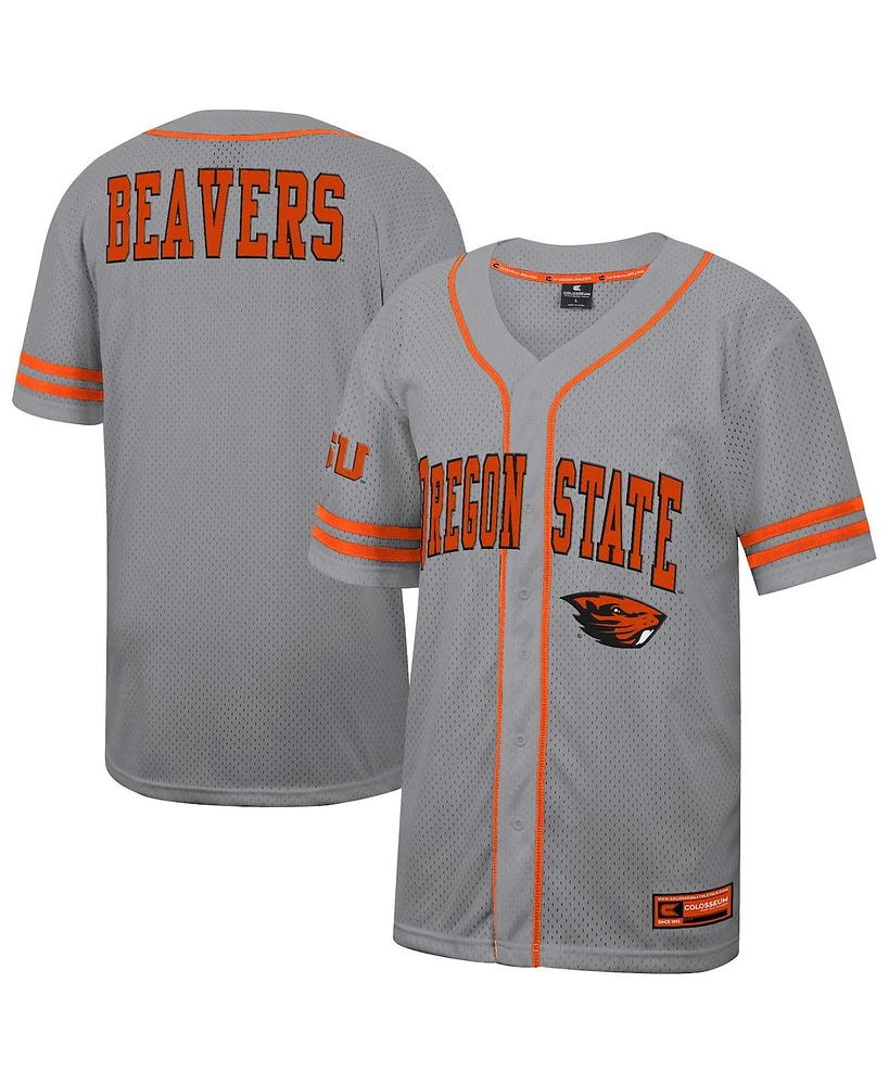 Colosseum Men's Gray Oregon State Beavers Free Spirited Baseball Jersey