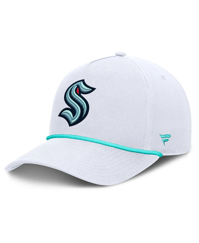 Fanatics Men's White Seattle Kraken Rope A-Frame Adjustable Hat
