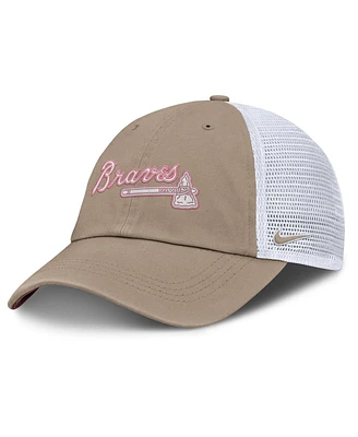 Nike Men's and Women's Khaki/White Atlanta Braves Club Trucker Adjustable Hat