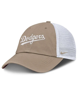 Nike Men's and Women's Khaki/White Los Angeles Dodgers Club Trucker Adjustable Hat