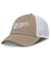 Nike Men's and Women's Khaki/White Los Angeles Dodgers Club Trucker Adjustable Hat