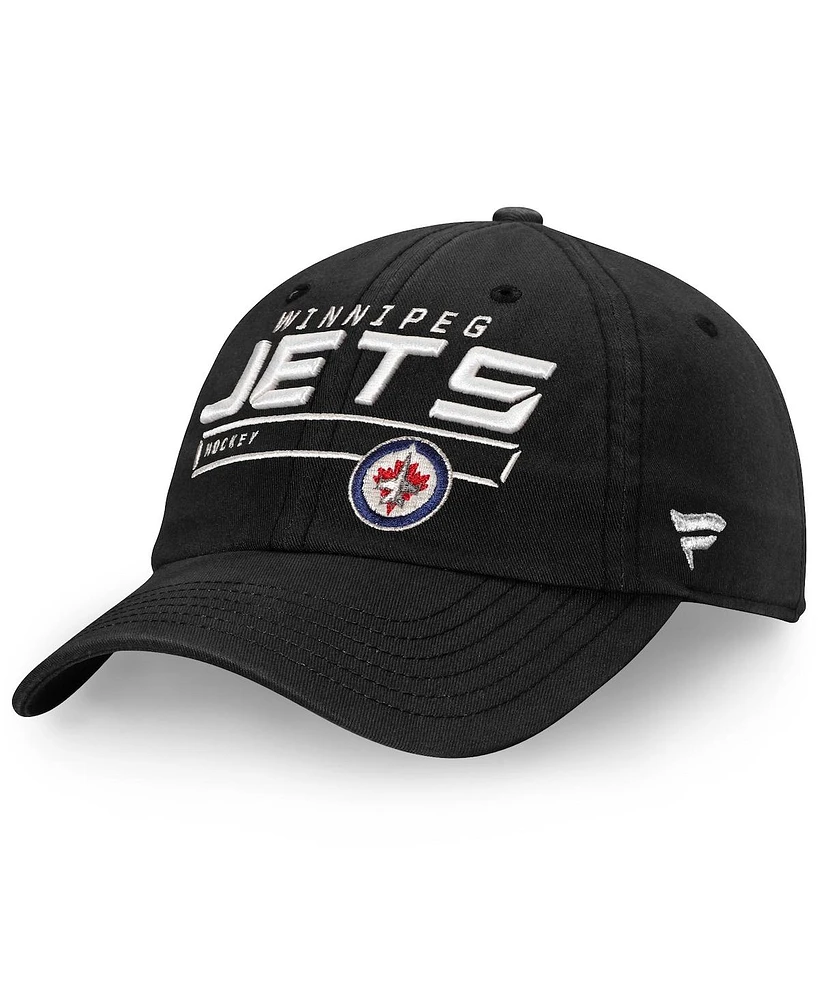 Fanatics Men's Black Winnipeg Jets Authentic Pro Rinkside Fundamental Adjustable Hat