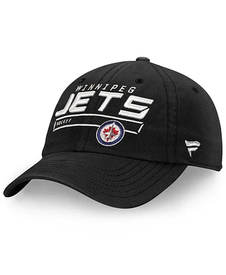 Fanatics Men's Black Winnipeg Jets Authentic Pro Rinkside Fundamental Adjustable Hat