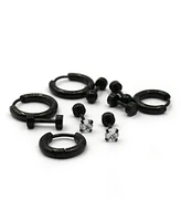 Set of 5 Stainless Steel Earrings: Hoops and Studs