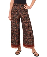 Vince Camuto Women's Floral-Print Pull-On Wide-Leg Pants
