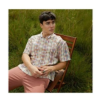 Campus Sutra Men's Off-White Prism Oversized Polo T-Shirt