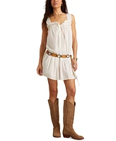 Lucky Brand Women's Lace-Trim Cotton Sleeveless Mini Dress