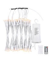 Yescom Patio Umbrella Solar String Light with Remote Control Timer Fit 6-Rib 7/8/9 Ft Outdoor Shade 96 Led Warm White
