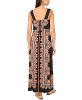 Vince Camuto Women's Printed Contrast-Strap Maxi Dress