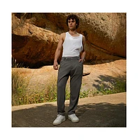 Campus Sutra Men's Ash Grey Micro-Check Chino Trousers
