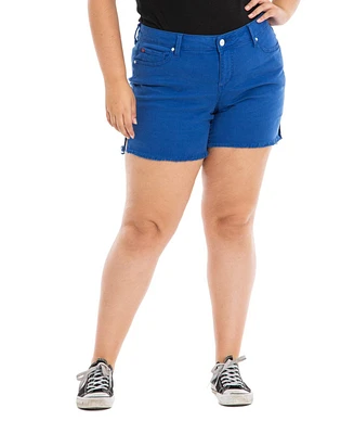 Color Shorts with side vents frayed hem 6" Inseam