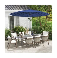 9 Feet Round Patio Umbrella with 18 Fiberglass Ribs