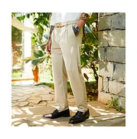 Campus Sutra Men's Saltbox Beige Micro-Waffle Chino Trousers