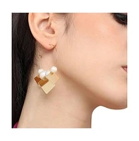 Sohi Gold-Plated Stones Hoop Earrings