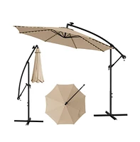 Mondawe 10 Feet Patio Umbrella with 112 Solar-Powered Led Lights