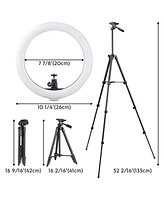 Yescom 10" Dimmable Selfie Led Ring Light with Tripod Stand Phone Holder for Livestream