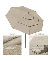 Yescom 10 Ft 3 Tier Patio Umbrella with Crank Handle Push to Tilt Aluminum Backyard