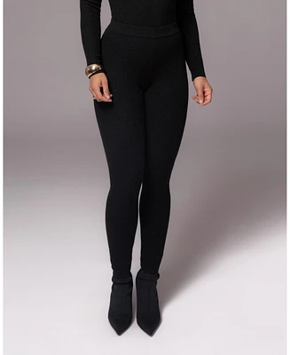 Jluxlabel Women's Grey Naaya Ribbed Leggings
