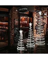 Yescom Sparkle 15 Pack Led Christmas Spiral Light Kit Battery 3'/4'/6Ft Pre-Lit Led with Star Topper for Indoor Outdoor
