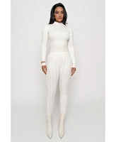 Jluxlabel Women's Ribbed Mock Neck Top