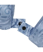 Blue Tonal Paisley Print Poly Adult Satin Neck Pillow and Eye Mask Set