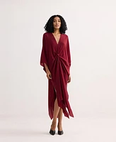Reistor Women's Front twist Kaftan Dress