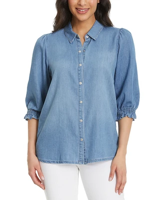 Gloria Vanderbilt Women's Puff-Sleeve Shirt