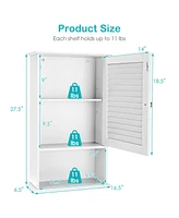 Bathroom Wall Mount Storage Cabinet Single Door with Height Adjustable Shelf