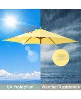 Yescom 9ft Outdoor Umbrella Replacement Canopy with 6 Ribs Market Table Top Sunshade Cover Garden Beach Balcony