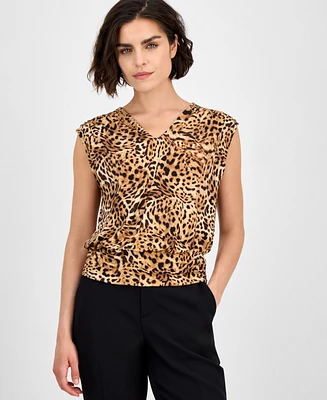 I.n.c. International Concepts Petite Printed Banded-Hem Sleeveless Top, Exclusively at Macy's