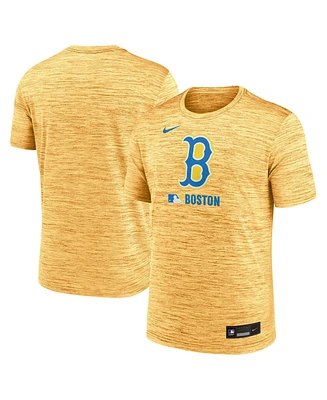 Nike Men's Gold Boston Red Sox 2025 City Connect Authentic Collection Velocity Performance T-Shirt
