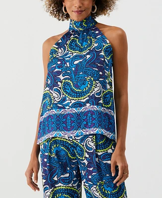 Ella Rafaella Petite Paisley Print Sleeveless Halter Top