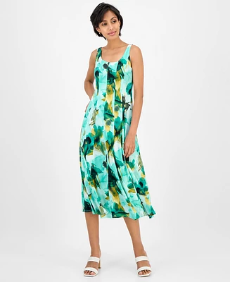 Sandra Darren Women's Seamed Scoop-Neck Midi Dress