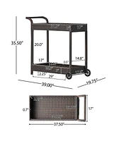 Mobile Resin Wicker Bar Cart - Entertain with Ease!