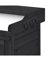 Outdoor Rustic Potting Bench with Storage