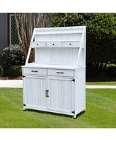 Outdoor Potting Bench with Storage