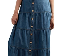 Bcx Juniors' Denim Tiered Maxi Skirt
