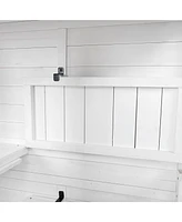 Outdoor Wood Storage Cabinet with Lockable Door