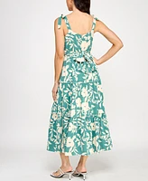 Trixxi Juniors' Printed Ruffled Sleeveless Midi Dress