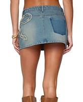 Edikted Women's Bowiee Denim Mini Skirt