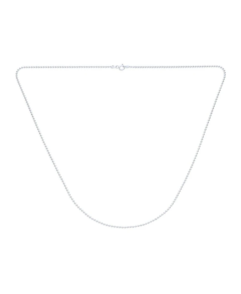 Bling Jewelry 2MM Sterling Silver Bead Ball Chain Necklace Italy Made 16-24 Inch