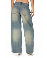 Edikted Women's Washed Low Rise Baggy Jeans