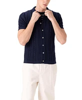 Members Only Men's Jc Polo Cable Knit Sweater