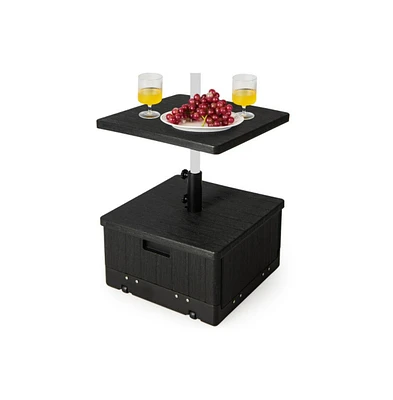 175 Lbs Outdoor Fillable Umbrella Base with Table Tray