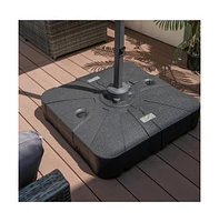 33.5 x 33.5 Inch Fillable Cantilever Umbrella Base with Wheels