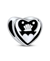 Bling Jewelry Celtic Knot Claddagh Heart Charm Bead in Sterling Silver for European Bracelets