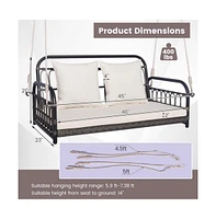 2-Person Outdoor Hanging Chair with Ropes
