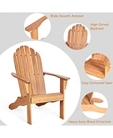 Outdoor Adirondack Chair Solid Wood Patio Garden Furniture