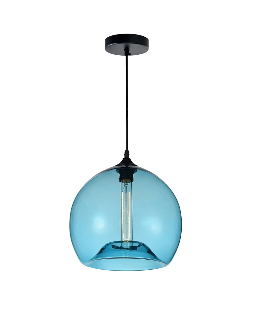 Cwi Lighting 13" Metal Glass 1 Light Down Mini Pendant