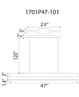 Cwi Lighting 47" Metal Pienza Led Integrated Chandelier